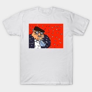 Man Sneezing Cartoon T-Shirt